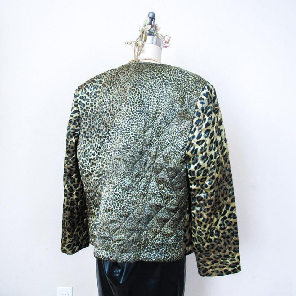 VINTAGE Animal Print Quilted Puffy Jacket RARE - Picture 6 of 8